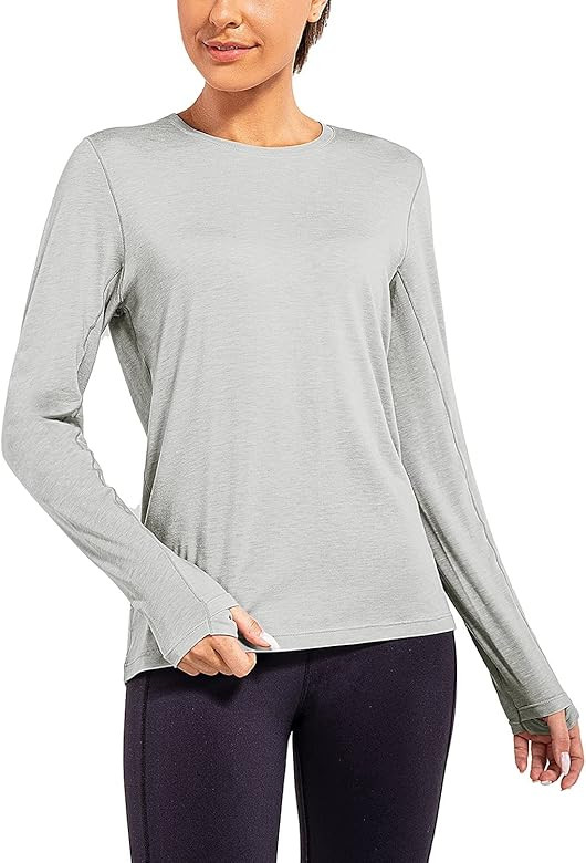 BALEAF Women's Long Sleeve Workout Shirts Loose Active Tops Running Gym Exercise T-Shirts with Th... | Amazon (US)