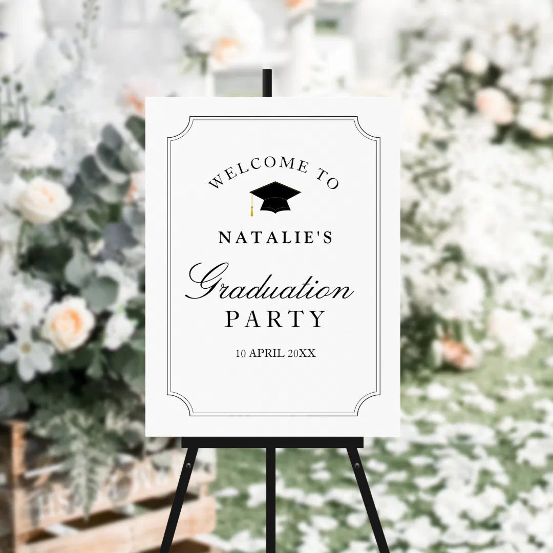 Elegant vintage graduation party welcome sign | Zazzle | Zazzle