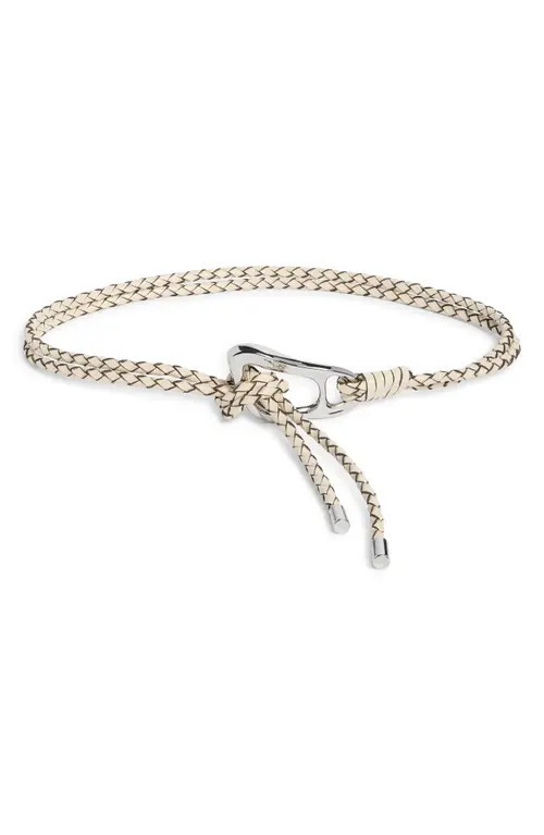 Nordstrom Syd Woven Leather Tie Belt in Ivory at Nordstrom, Size Medium/large | Nordstrom