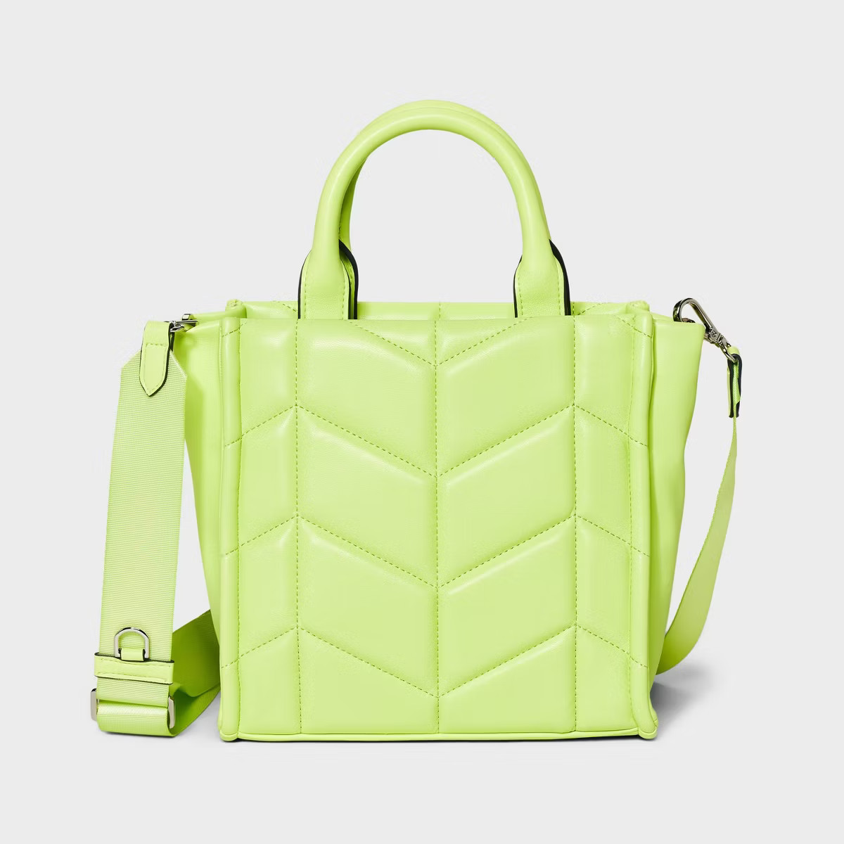Midi Boxy Satchel Handbag - A New Day™ Lime Green | Target