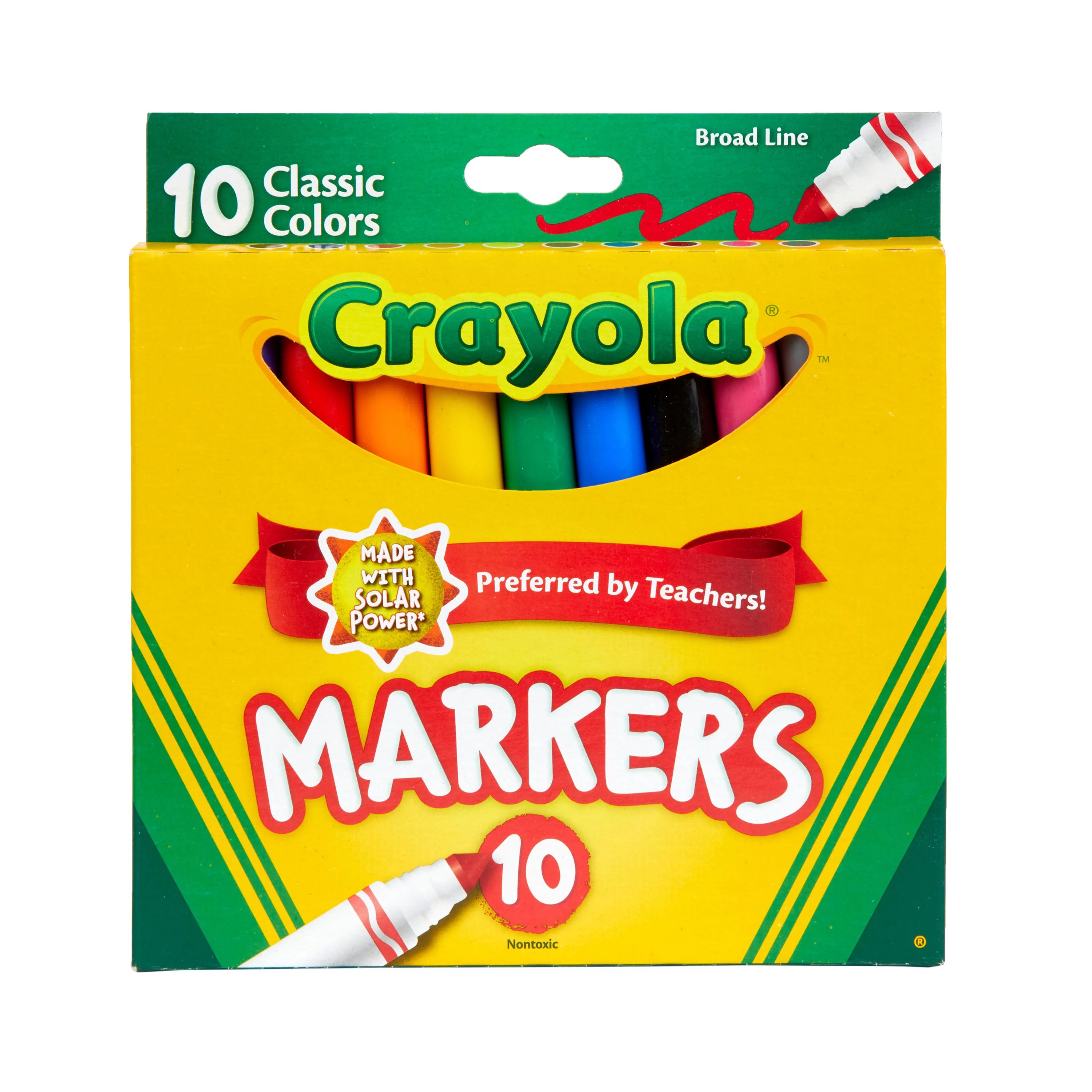 Crayola Broad Line Markers, 10 Count, Back to School Supplies | Walmart (US)
