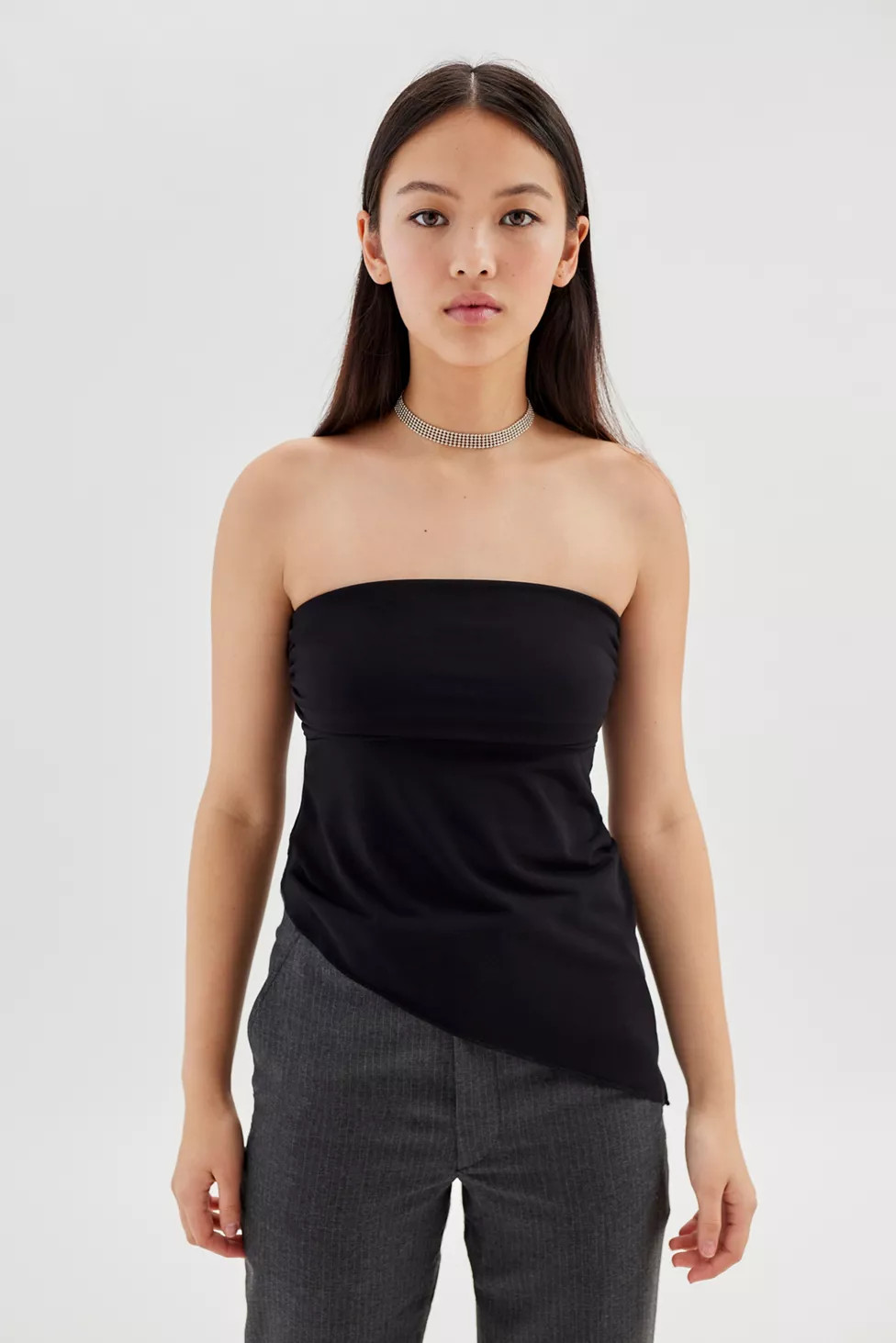 UO Y2K Asymmetrical Ruching Tube Top | Urban Outfitters (US and RoW)