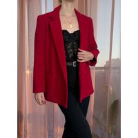 Vintage Lipstick Red Wool Blazer Coat, Size M - L | Etsy (US)