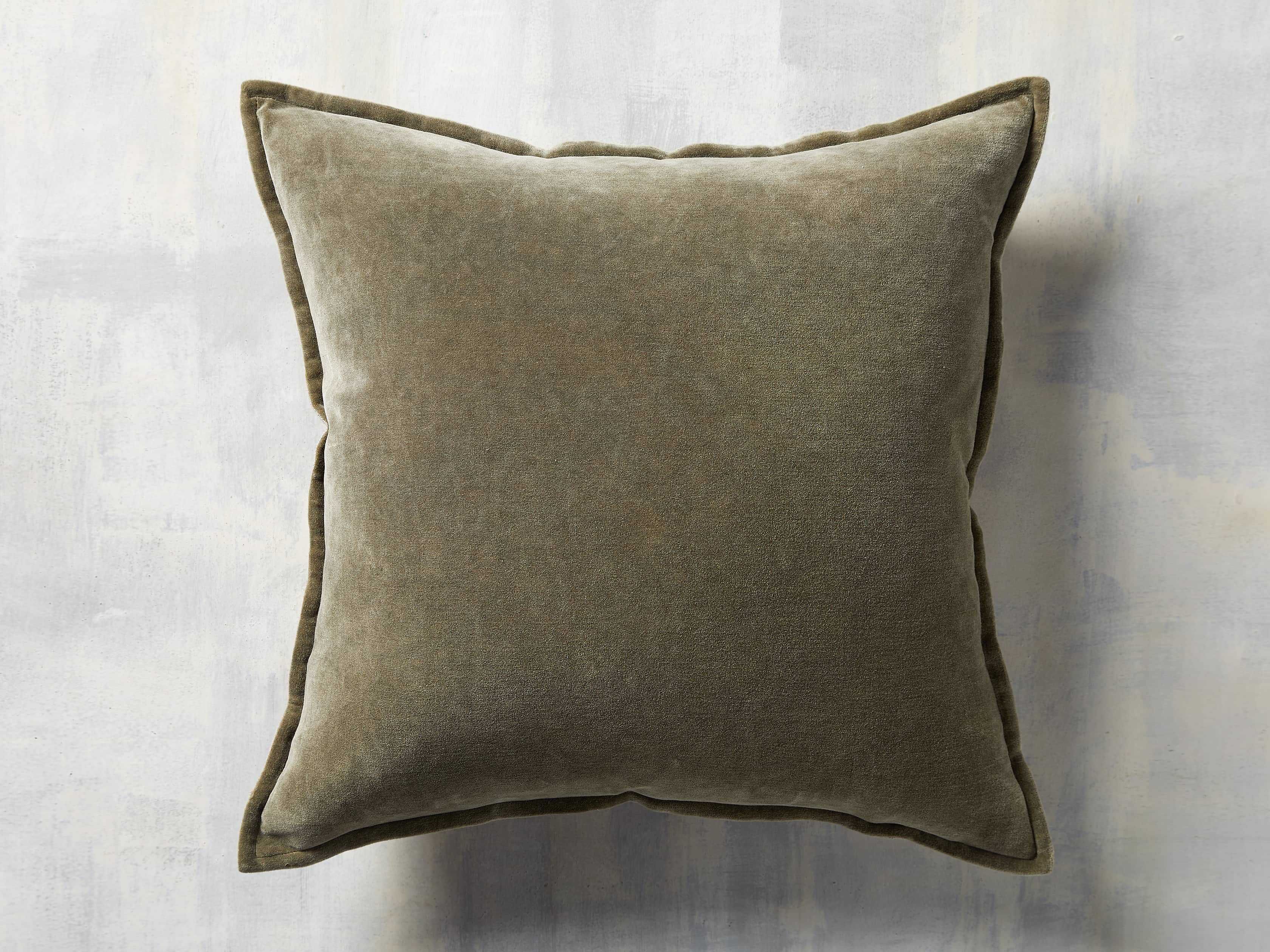 Stone Washed Velvet Square Pillow Cover | Arhaus