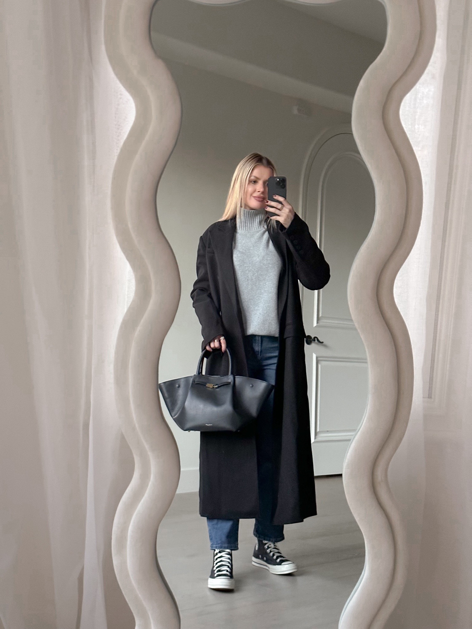 Fall/winter outfit idea #coat #sweater #blackcoat #winteroutfit 

#LTKfindsunder50 #LTKSeasonal #LTKfindsunder100