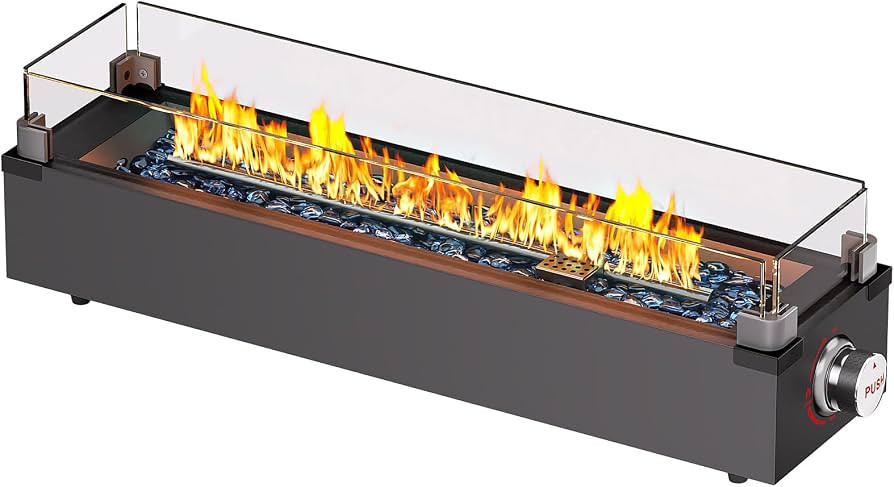 Ciays 28 Inch Tabletop Propane Fire Pit, 50000 BTU Table top Firepit with Glass Wind Guard & Glas... | Amazon (US)