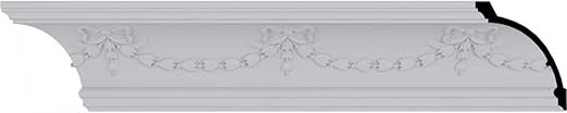 Ekena Millwork MLD05X04X07FE Federal Crown Moulding, 5 3/4"H x 4 3/4"P x 7 1/2"F x 94 1/2"L, Whit... | Amazon (US)