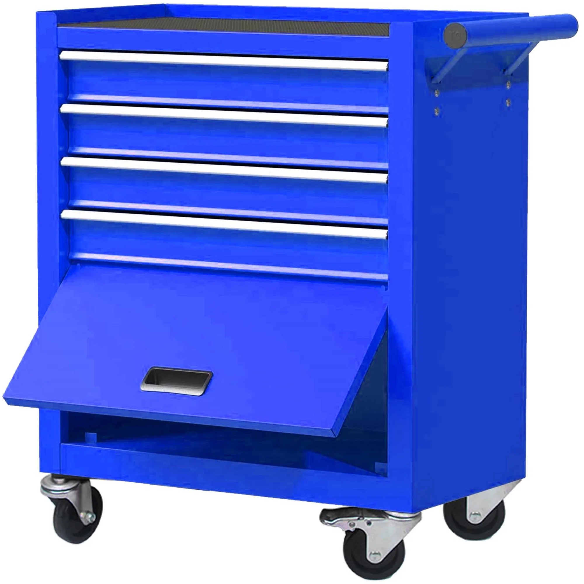 Aukfa Tool Chest, 24-in Steel Rolling Tool Box & Cabinet on Wheels for Garage, 4-Drawer, Blue | Walmart (US)