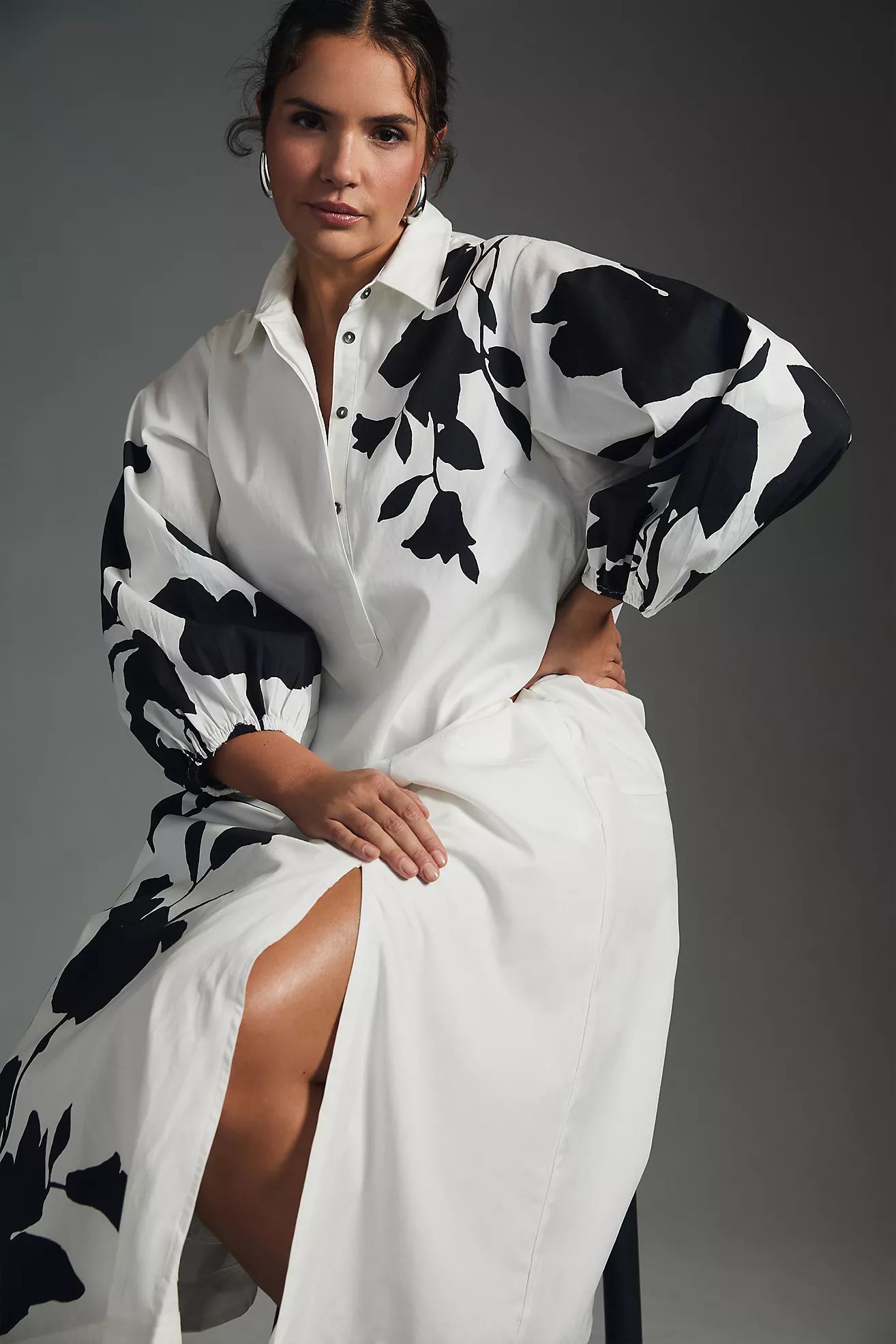 Jo Faulkner Button-Front Asymmetrical Dress | Anthropologie (US)