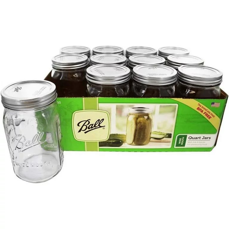 Ball Wide Mouth Quart Canning Jars Lids and Bands Made Pack of 12 | Walmart (US)