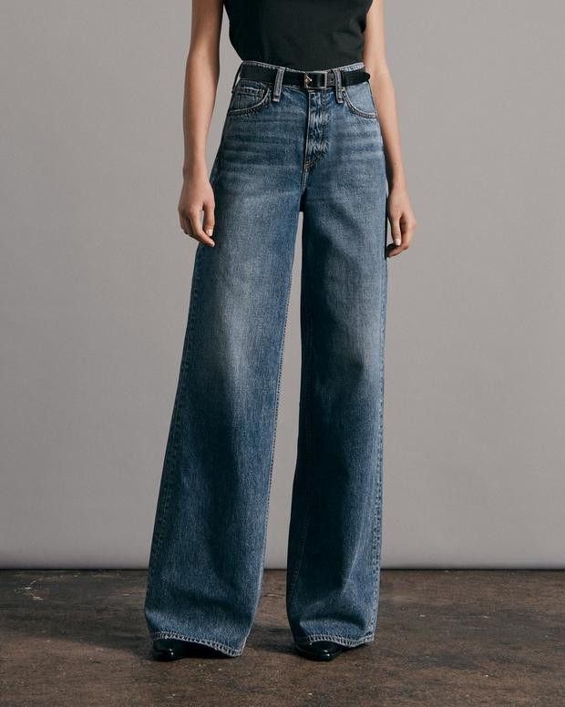 Buy Sofie High-Rise Wide Leg - Pebbles for USD 295.00 | rag & bone | rag + bone