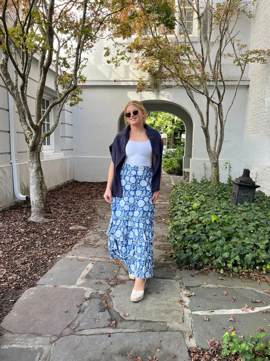 Lola Midi Skirt Royal Chatham | Madison Mathews