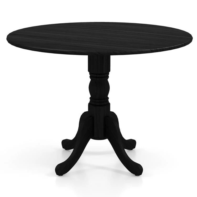 Black Solid Wood 40-inch Round Kitchen Dining Table - Rustic Farmhouse | Shop Simon