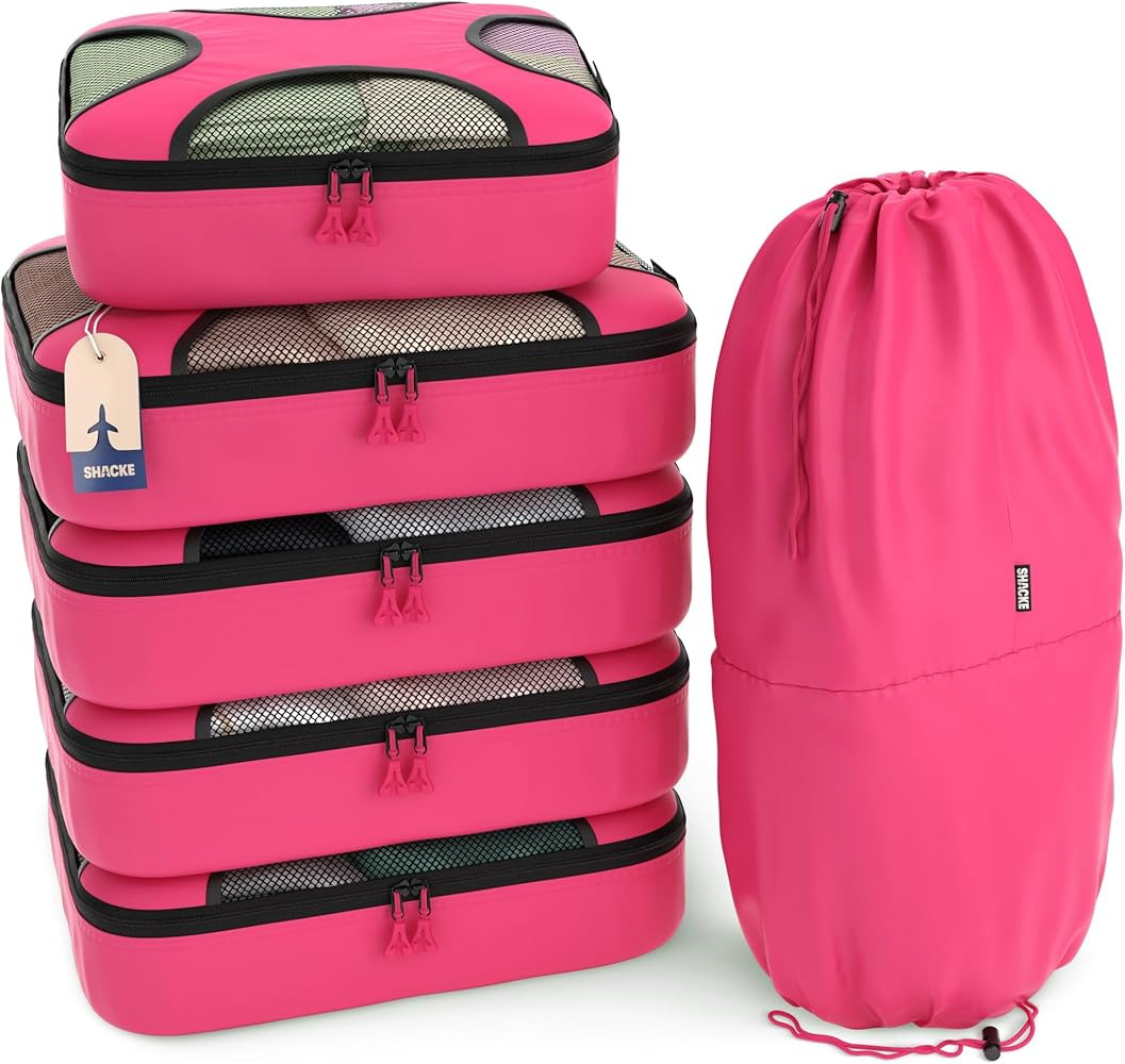 Shacke 6 Set Packing Cubes for Travel - Compression Packing Bags/Travel Organizer - Luggage Organ... | Amazon (US)
