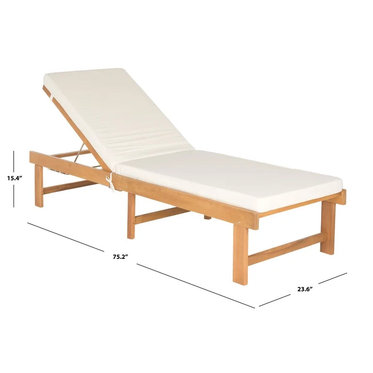 Safavieh Inglewood Outdoor Modern Chaise Lounge Chair with Cushion | Walmart (US)