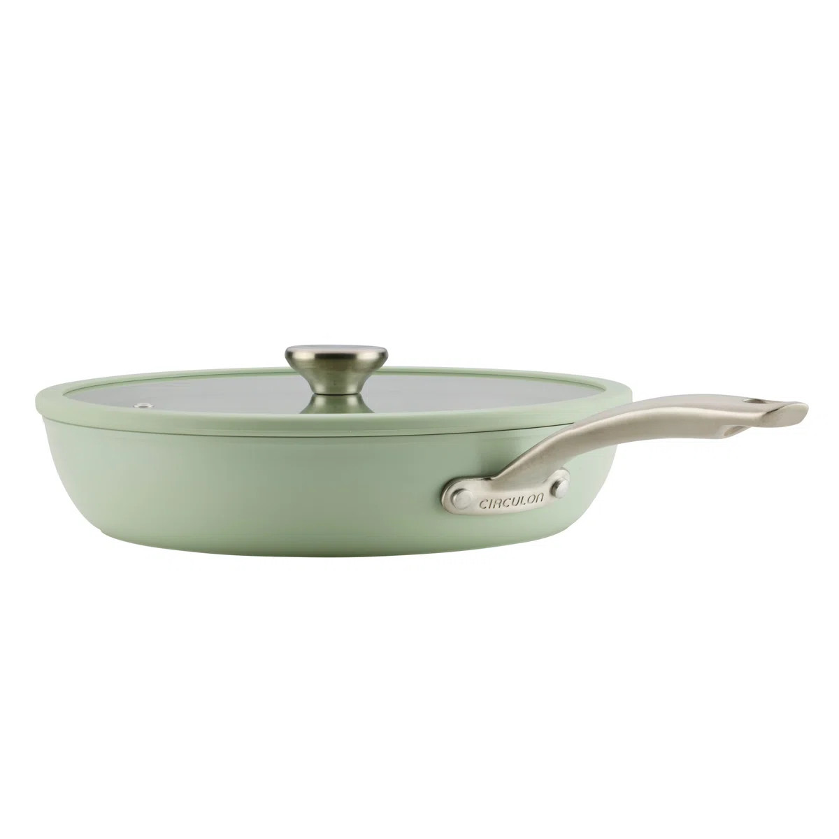 Circulon Halo With Laserdefense Ceramic Nonstick Frying Pan With Lid And Helper Handle, 12-Inch, ... | Wayfair North America