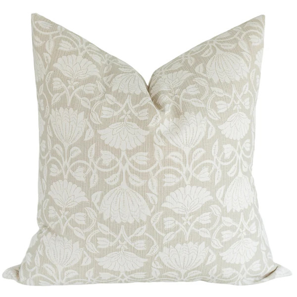 August Floral Block Print Pillow Cover | Laurel & Blush