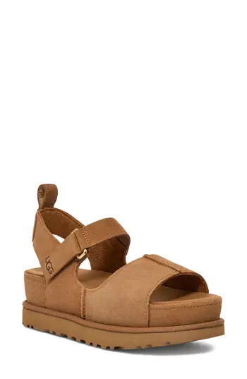 UGG® Goldenstar Platform Sandal in Chestnut at Nordstrom Rack, Size 10 | Nordstrom Rack
