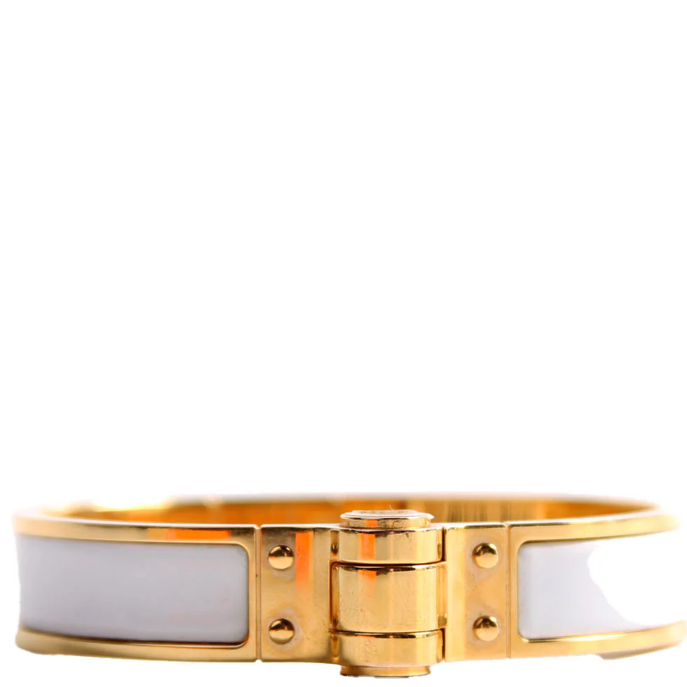 Hinge Enamel Narrow White | Keeks Designer Handbags