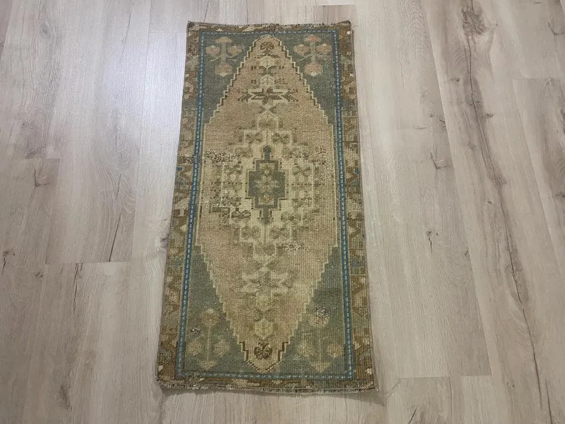 Brown Beige rug, Turkish mini rug, 1.5 x 3.1 ft, Vintage rug, Doormat rug, Kitchen rug, Handmade ... | Etsy (Global)