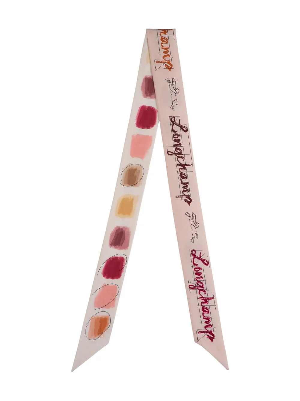 Longchamp La Palette Longchamp printed silk scarf - Pink | Farfetch Global