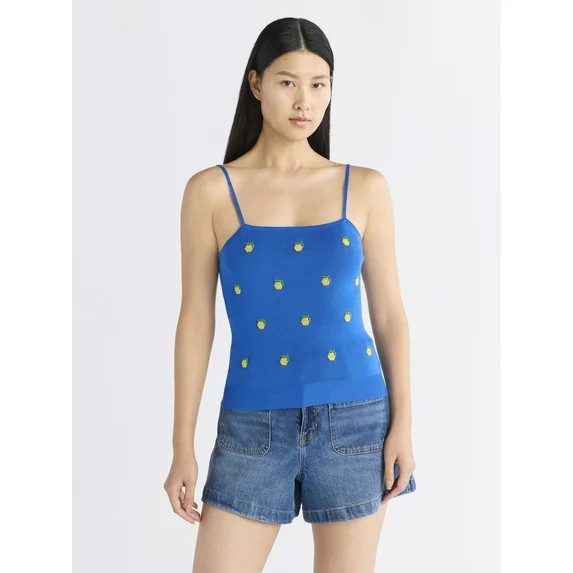 Free Assembly Women's Beaded Tank Top Sweater, Lightweight, Sizes XS-XXL - Walmart.com | Walmart (US)