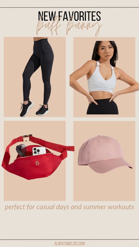 these leggings and sports bra from buff bunny!! They are sooo cute on. The leggings run small, I sized up on size. The sports bra fits true to size and is super soft! The belt bag and hat are also super cute on!! 

Athleisure Buff bunny 

High rise black leggings Cropped tank Sports bra Belt bag Hat

#LTKunder50 #LTKunder100 #LTKfit