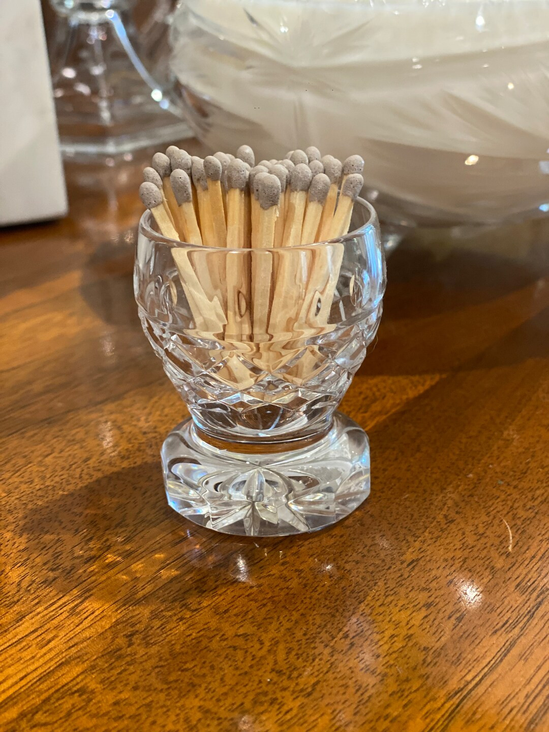 Crystal Matchstick Holder, Vintage Vessel includes Matches and Striker - Etsy | Etsy (US)