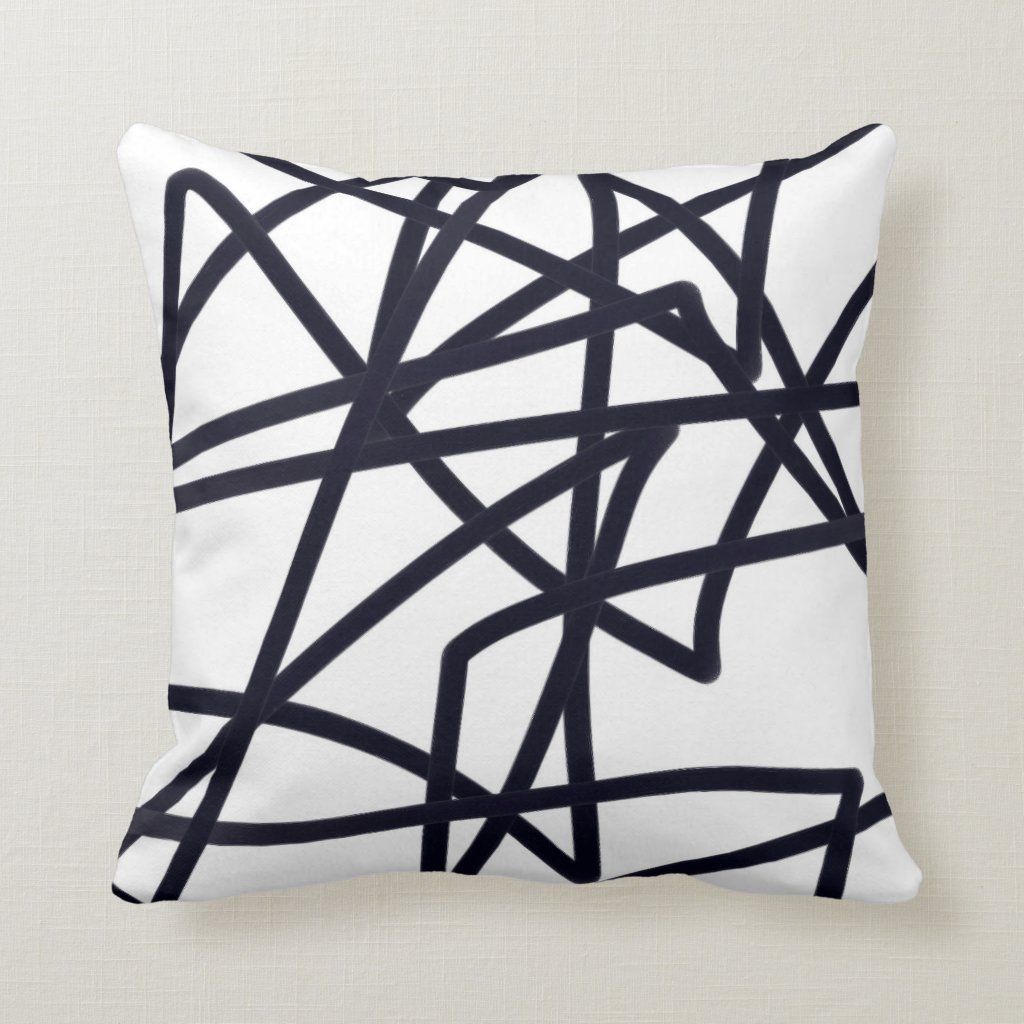 bold black and white throw pillow home decor | Zazzle