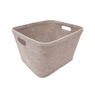 10.5"x14" Medium Felt Basket with Stitching Oatmeal - Project 62™ | Target