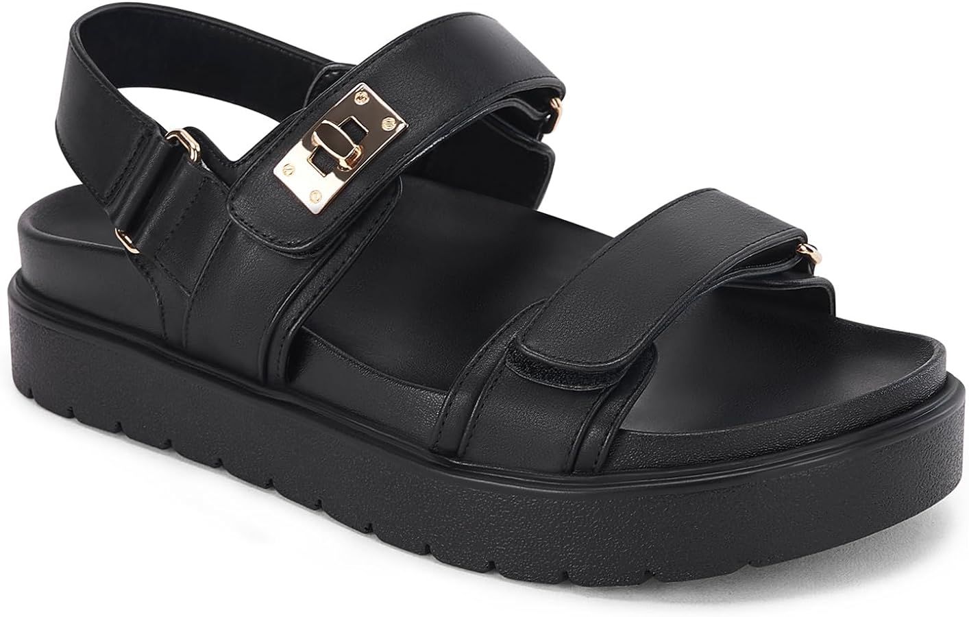 Coutgo Womens Platform Sandals Velcro Ankle Strap Flatform Arch Support Y2K Comfort Summer Sandal... | Amazon (US)