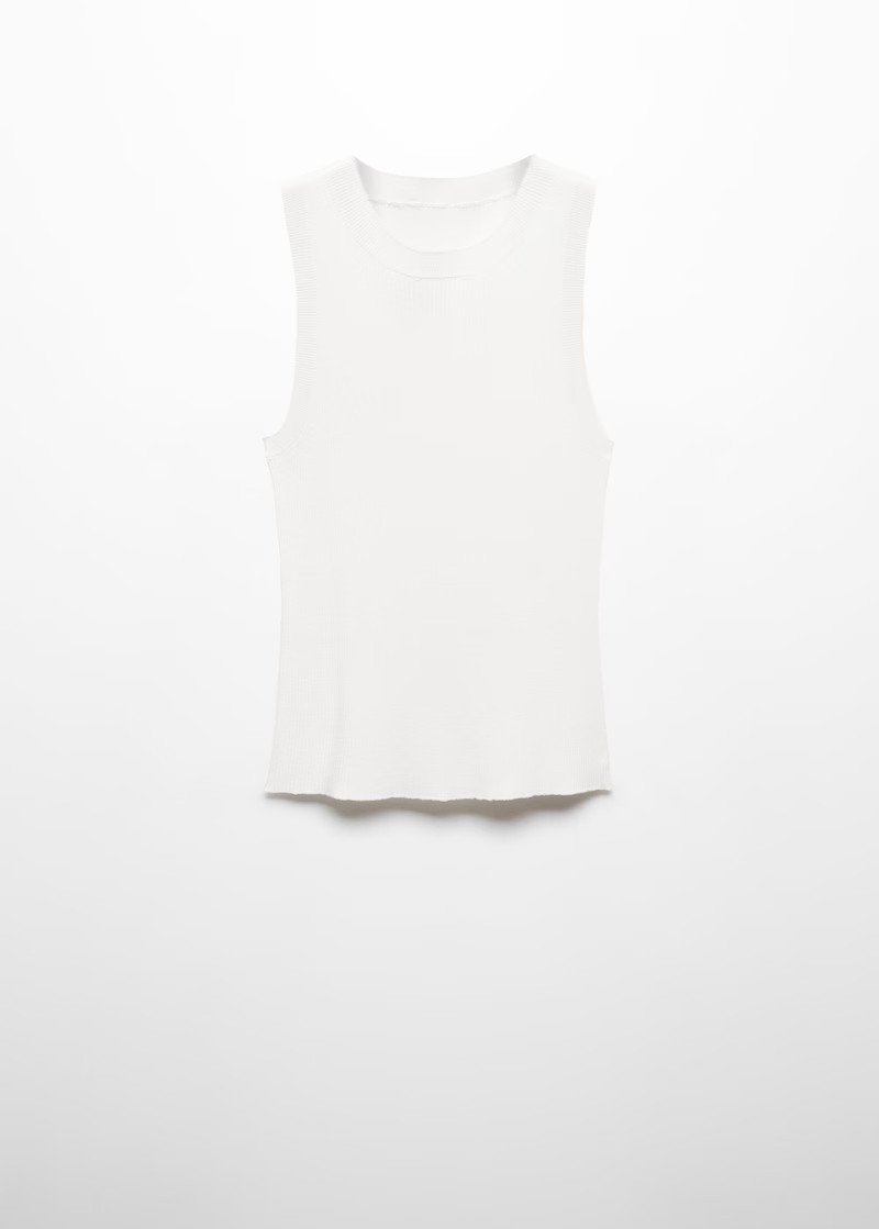 Ribbed knit top -  Women | Mango United Kingdom | MANGO (UK)