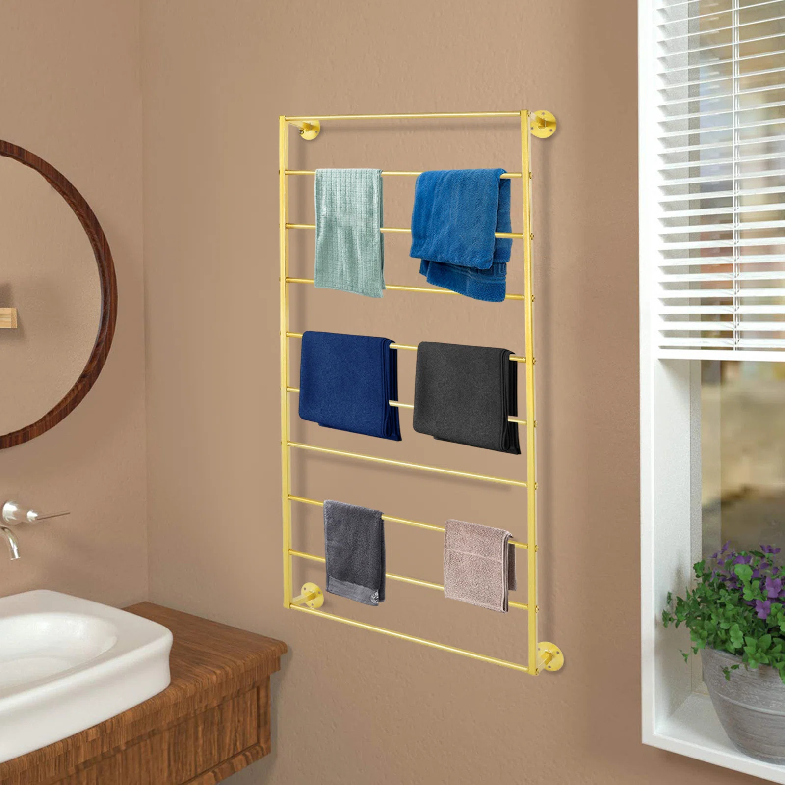 10-Tier Wall Mounted Towel Storage Holder Rack DALELEE2320 | Wayfair North America