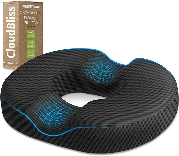 Donut Pillow Seat Cushion Chair Pad for Tailbone Pain Relief and Hemorrhoids, Memory Foam Seat Ch... | Amazon (US)