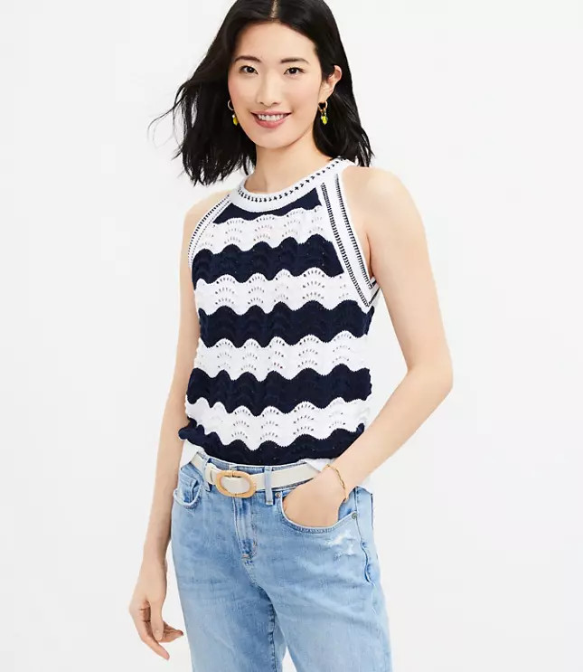 Wavy Halter Sweater | LOFT