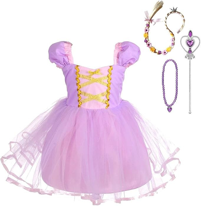 Dressy Daisy Princess Costume Tulle Dress for Baby Toddler Girls 3M to 6Y | Amazon (US)
