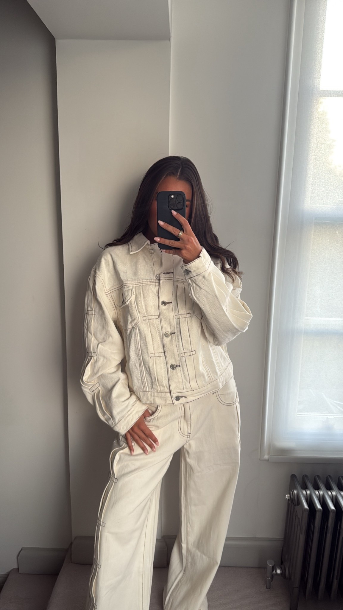 cream denim co-ord, double denim, casual outfit, autumn outfit 

#LTKuk #LTKautumn #LTKjeans