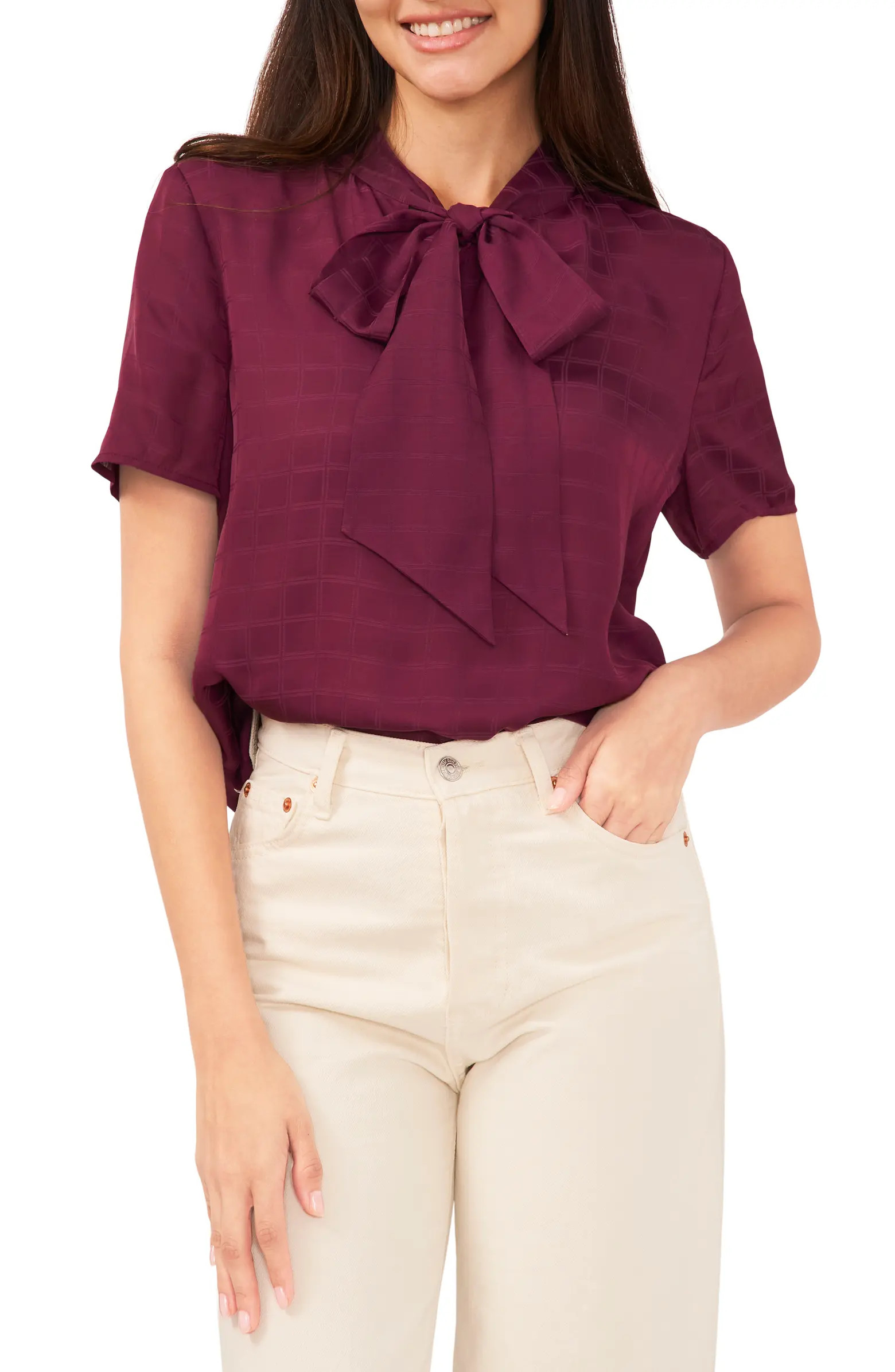 Bow Neck Flutter Sleeve Top | Nordstrom