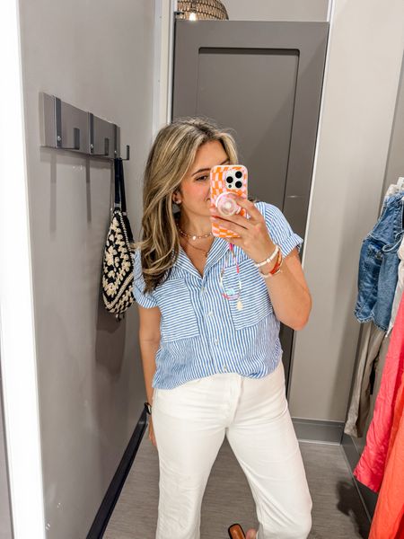 Target try on size 8. Midsize Target fashion finds. Summer mom outfits on a size eight. 

In a size small in the linen striped top. Could also do a medium. Jeans fit tts.

@targetstyle @target #target #targetstyle #targetfinds 

#LTKMidsize #LTKSaleAlert #LTKFindsUnder50