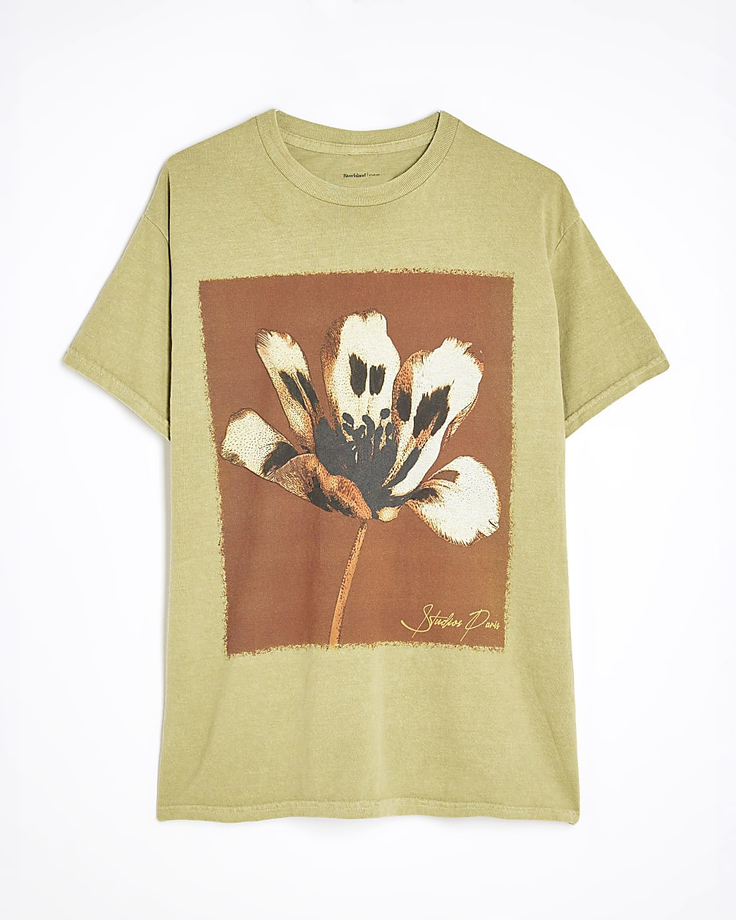 Green Short Sleeve Floral Print T-shirt | River Island UK & IE