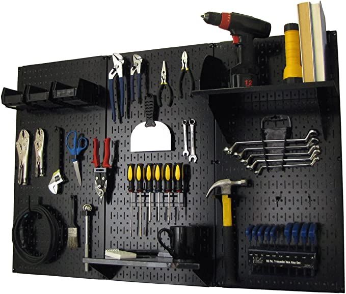 Pegboard Organizer Wall Control 4 ft. Metal Pegboard Standard Tool Storage Kit with Black Toolboa... | Amazon (US)