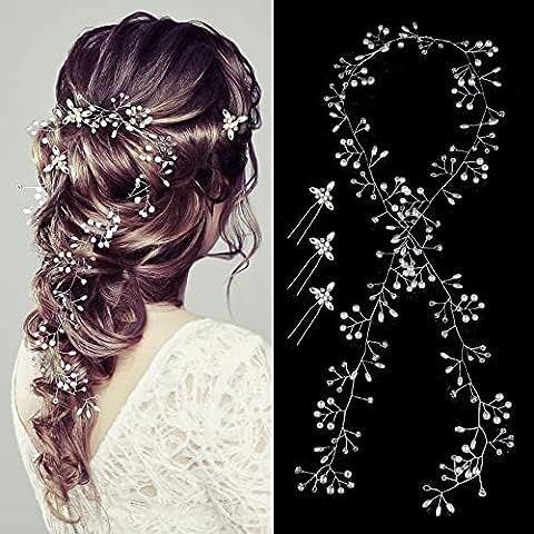 Yean Wedding Hair Vine Long Bridal Headband Hair Accessories for Bride and Bridesmaid (100cm / 39... | Amazon (US)