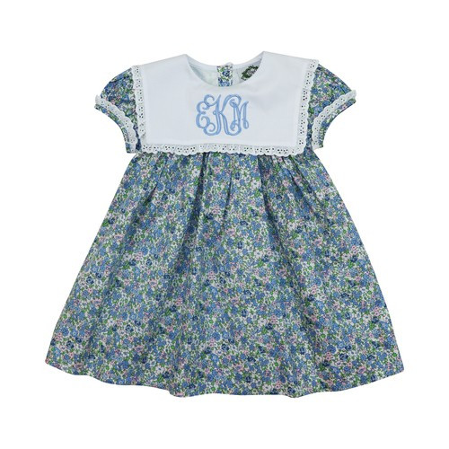 Blue Liberty Square Collar Dress | Cecil and Lou