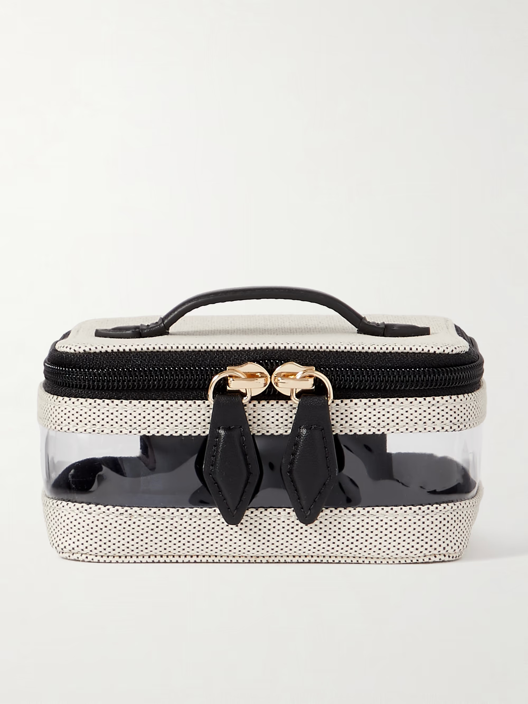 Mini Cabana See-All rubber and vegan leather-trimmed canvas cosmetics case | NET-A-PORTER (UK & EU)