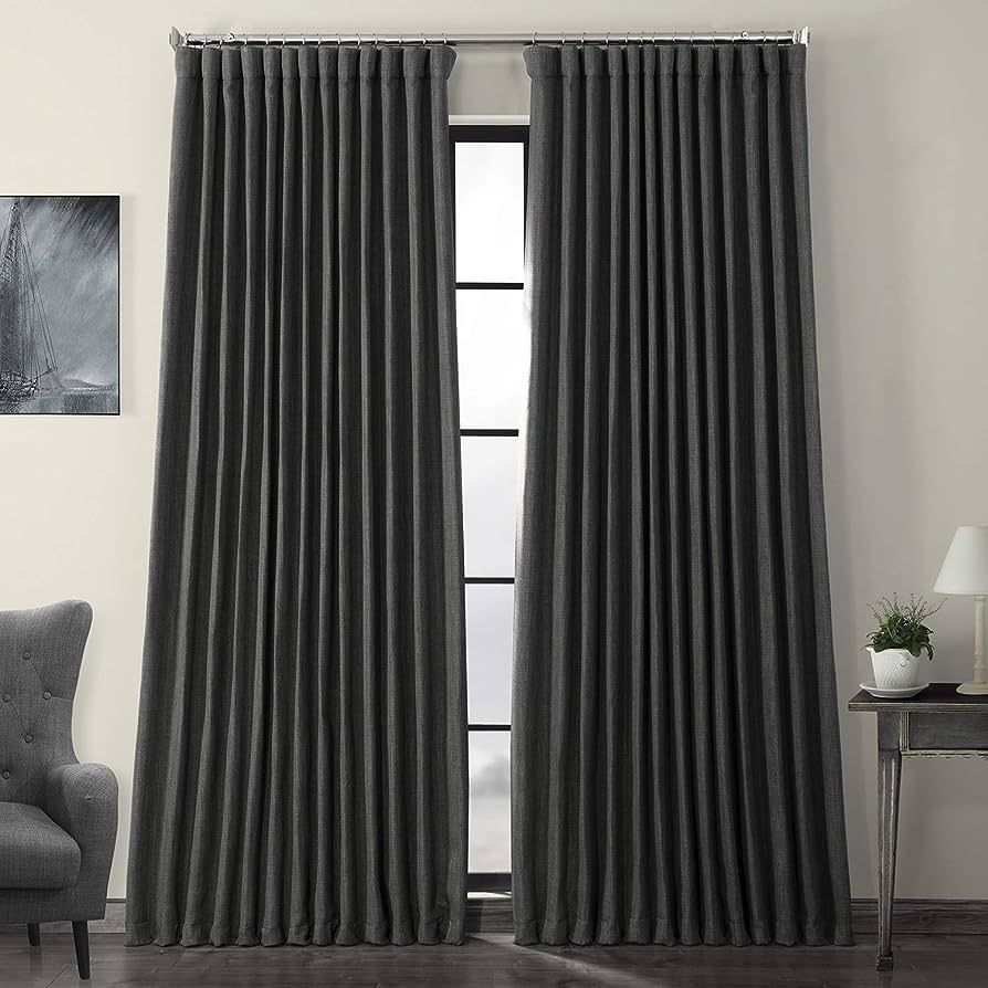 HPD Half Price Drapes Extra Wide Linen Room Darkening Curtain (1 Panel) 100 X 108, BOCH-LN1854-10... | Amazon (US)