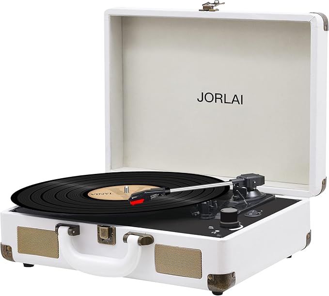 JORLAI Record Player 3 Speeds Turntable with Bluetooth Built-in Battery Stereo Speakers Vintage R... | Amazon (US)