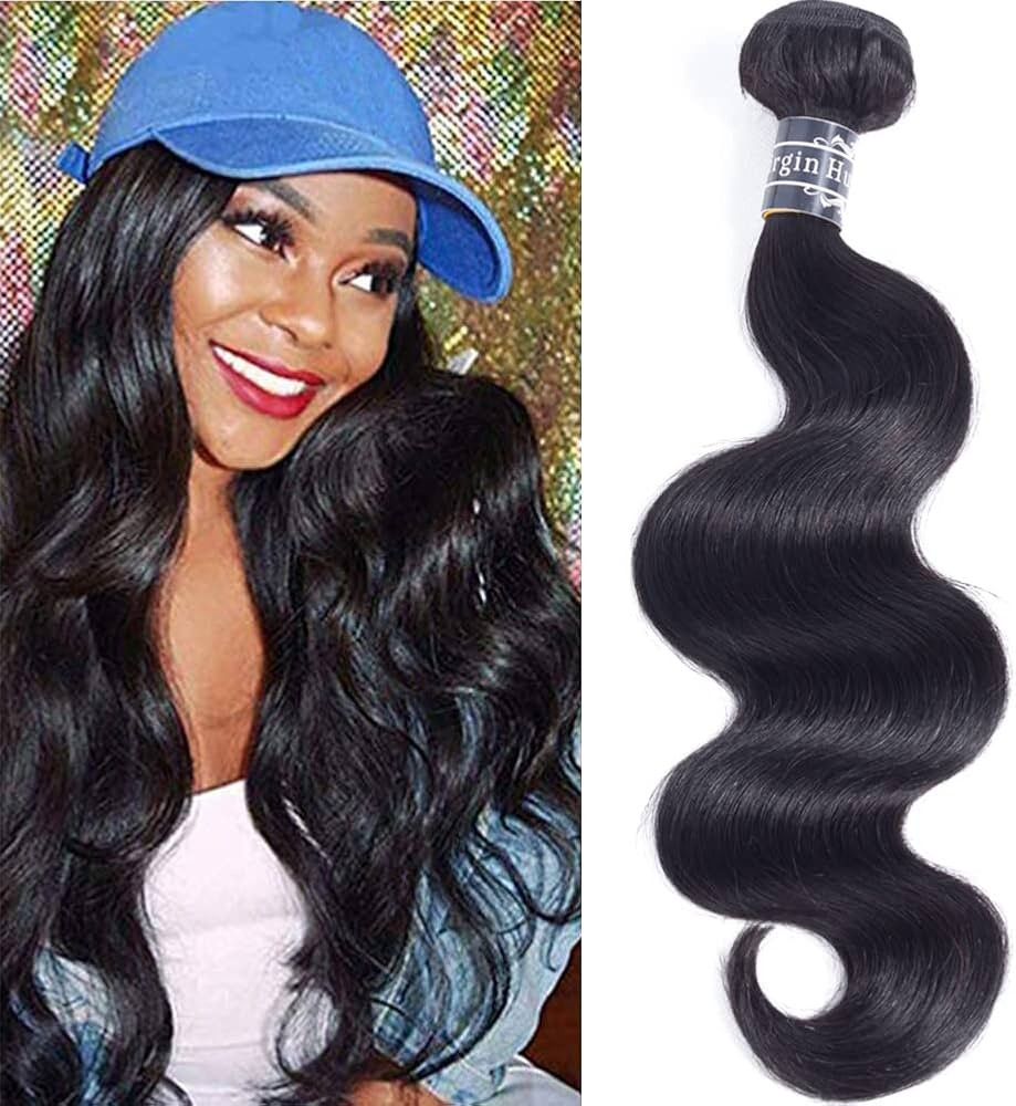 Amella Hair Brazilian Body Wave One Bundle 20inch 100% Unprocessed Brazilian Virgin Natural Black... | Amazon (US)