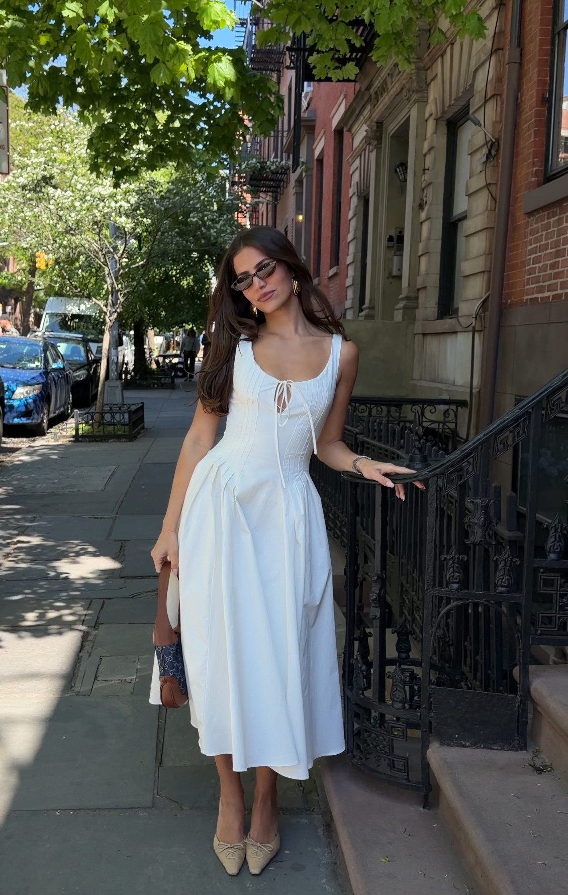 clean girl meets city chic in this dreamy white midi dress — the cinched detail, flowy fit, and neutral accessories are giving effortless, elevated, and so on trend for spring/summer 🤍✨

wedding guest dress
 summer date night outfits 
summer outfits 
graduation guest dresses
outfits graduation 
summer dresses 

 #LTKgrwm #LTKootd #LTKSeasonal
