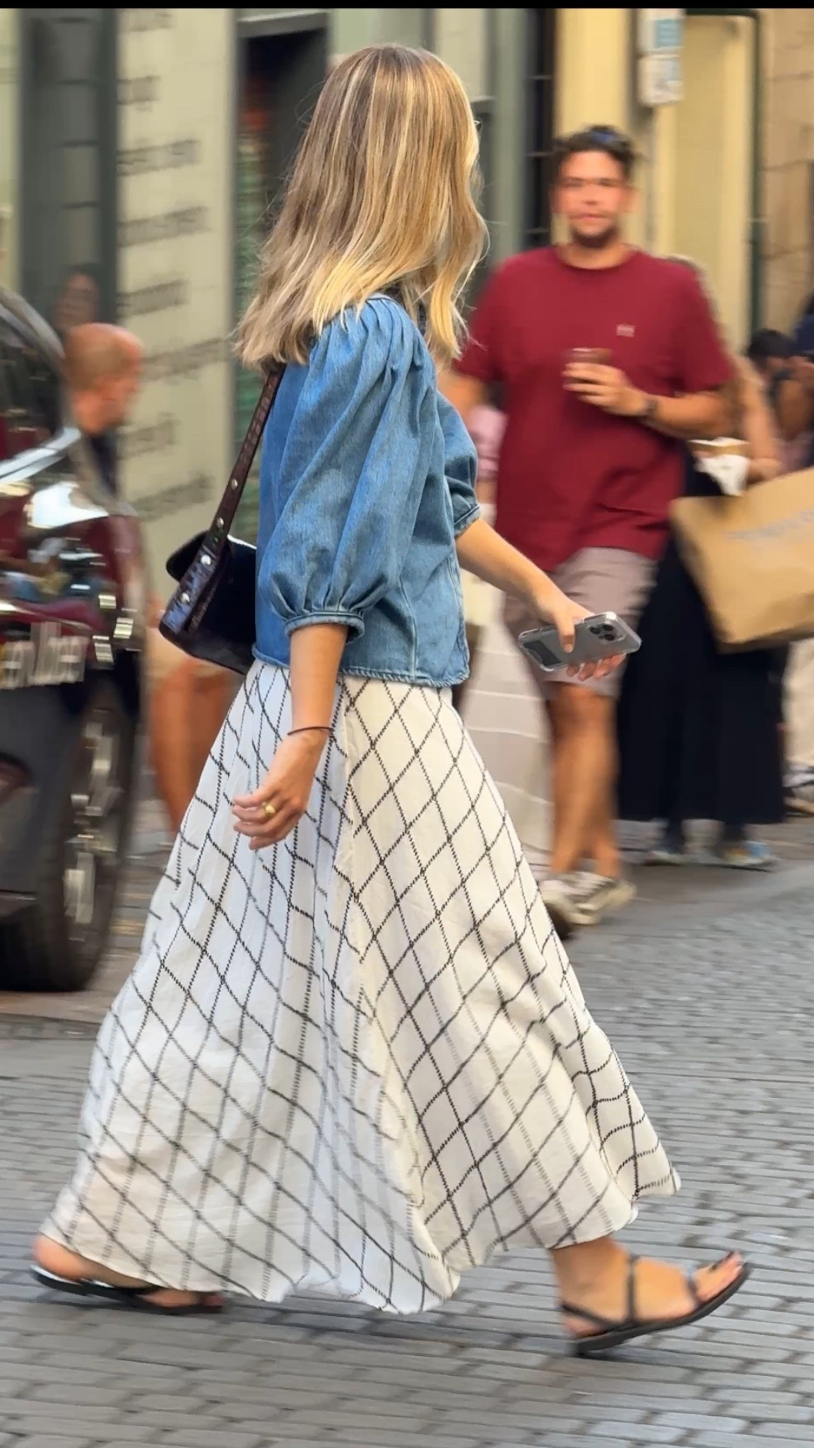 spotted in Madrid denim cute top & plaid skirt  🙌🏻

blouse - Zara 
bag - it’s lava 

#LTKeurope #LTKFashionMonth #LTKespana