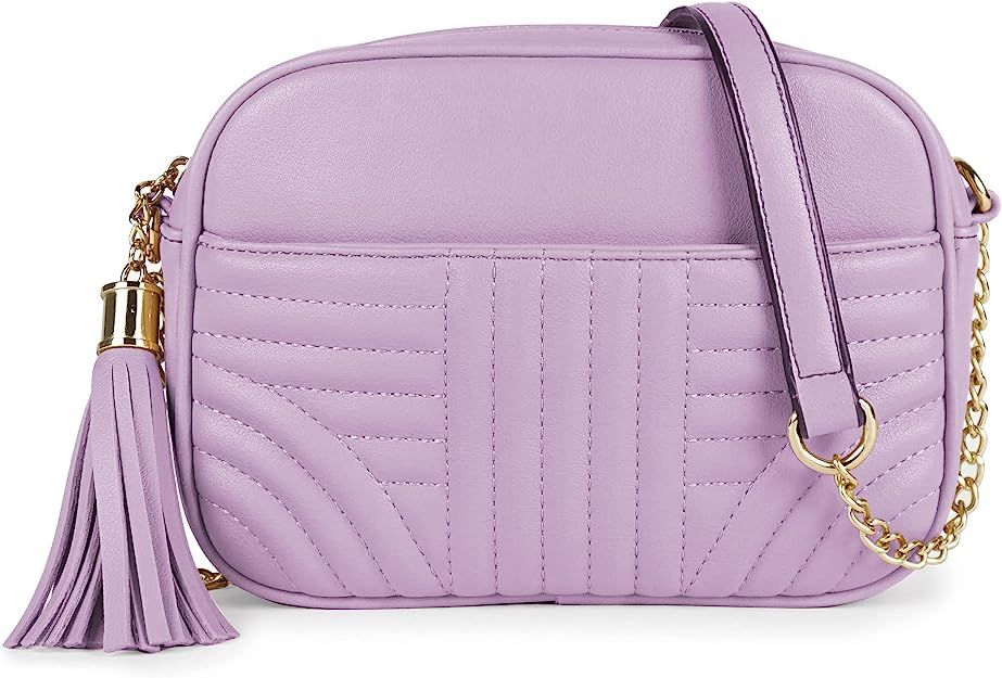 EVVE Quilted Crossbody Bags for Women - Stylish Camera Bag with Tassel - Lightweight Medium Size ... | Amazon (US)